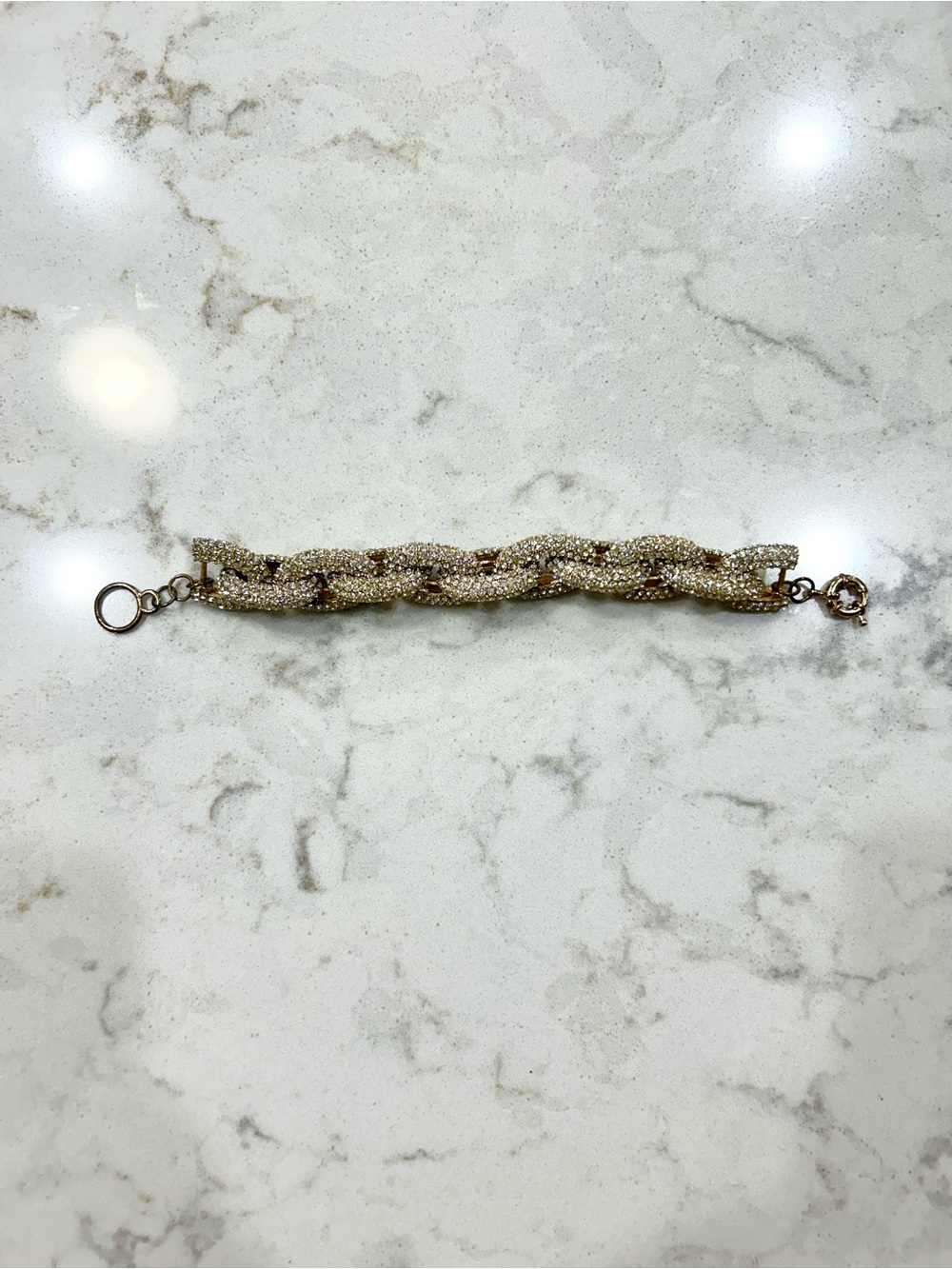 Gold-Tone Braided Crystal Bracelet - Women Jewelry